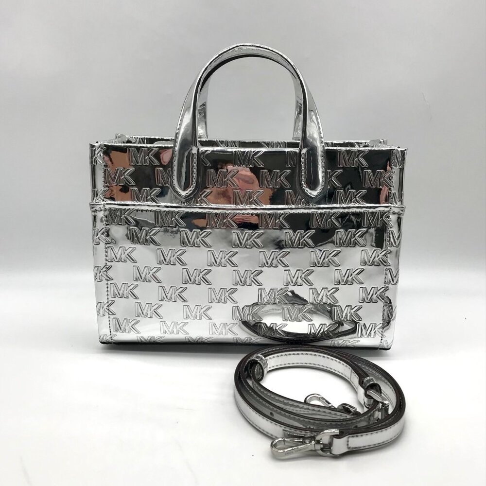 Michael Kors Silver Small East West Gigi Messenger Tote - Picture 10 of 12